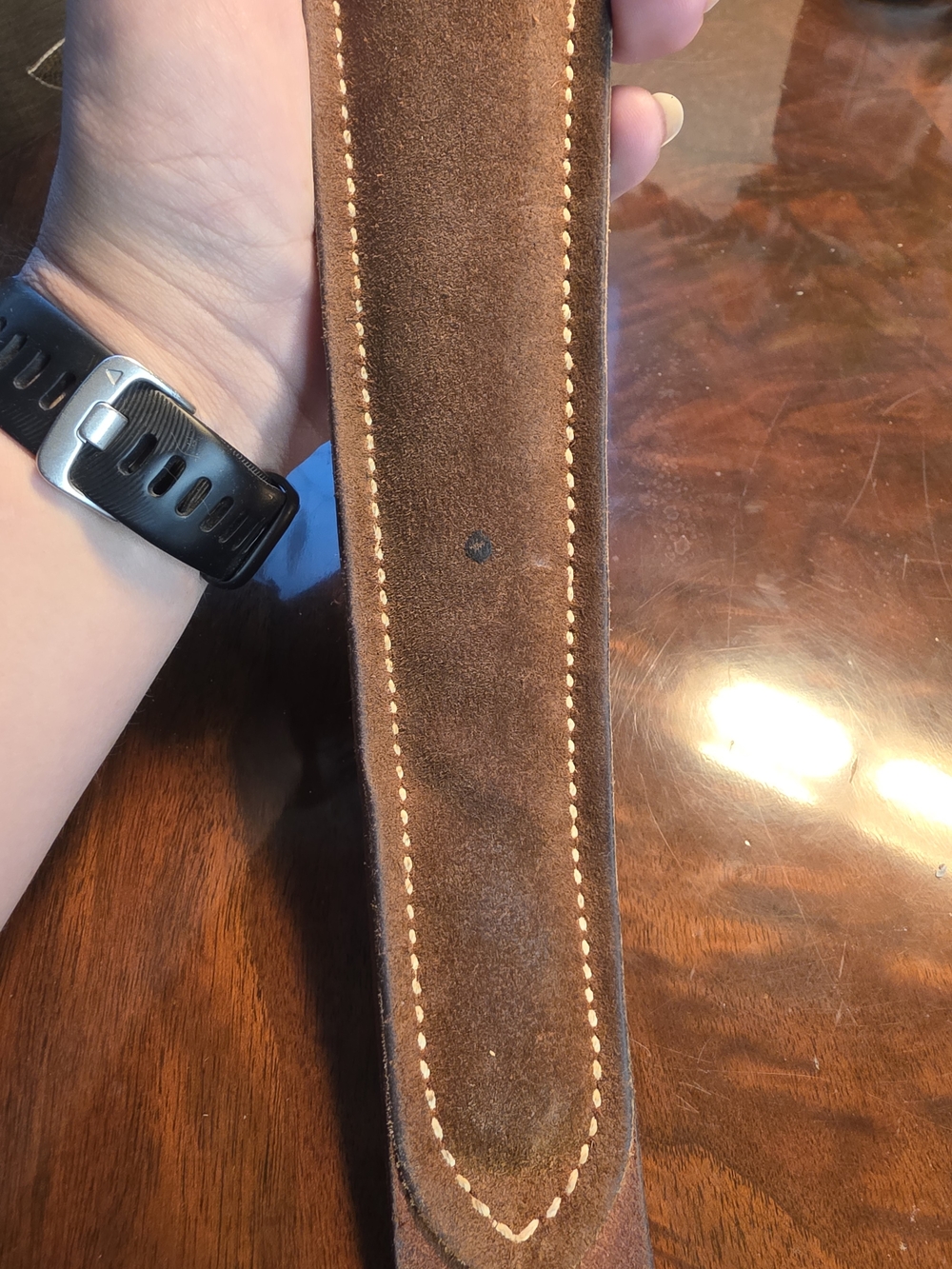 Tooled Leather Rifle Sling with Deer Motif - Brown - Picture 15 of 15